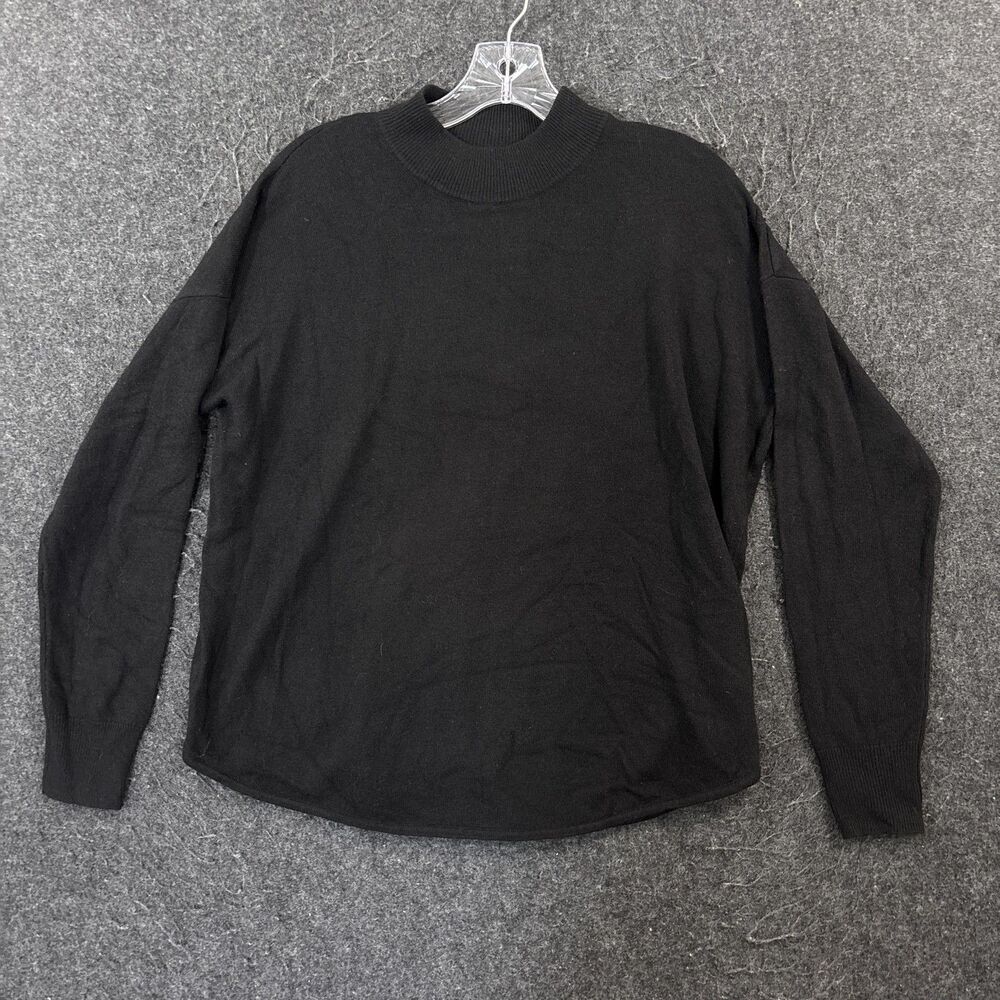 Madewell Asbury Sweater Women's Small Black Merino Wool Alpaca Knit Pullover